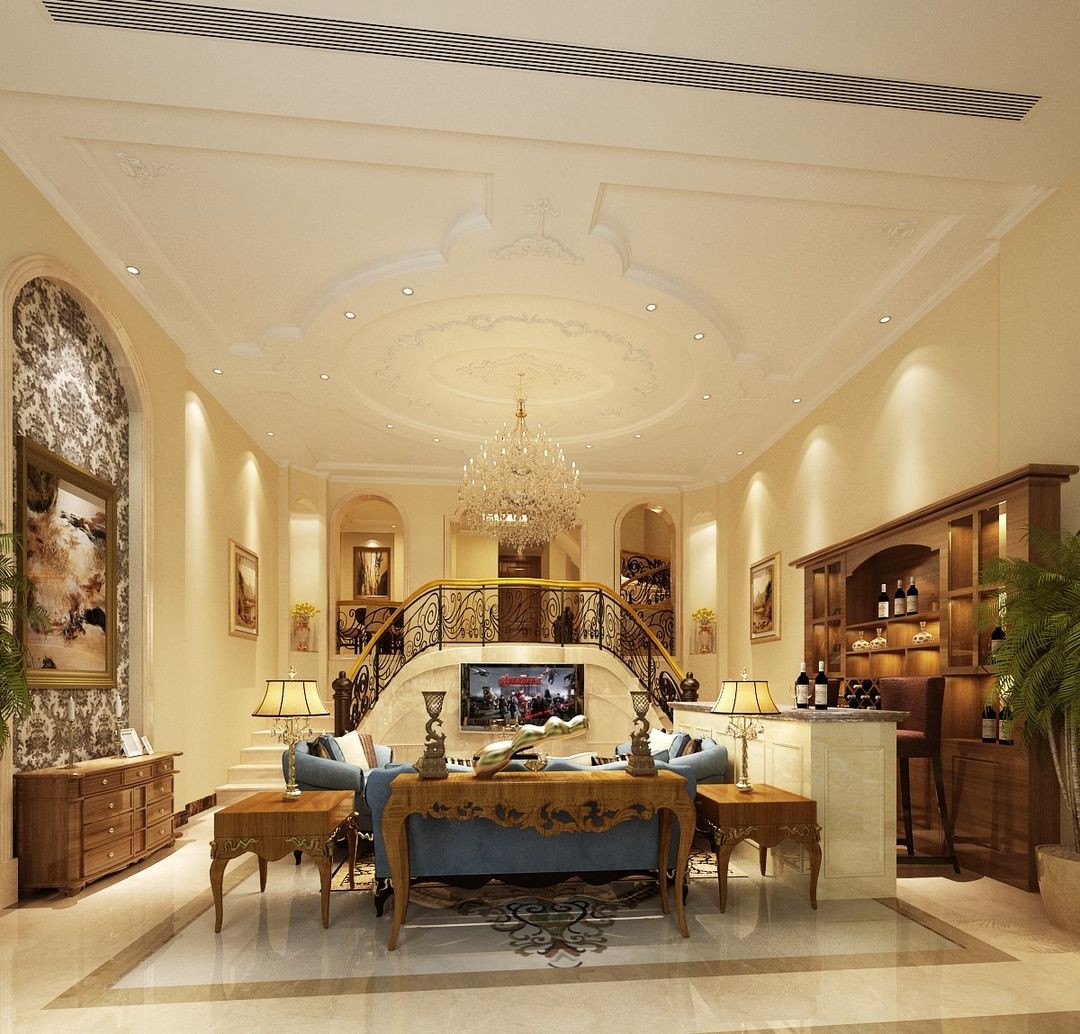 300平聯(lián)排別墅裝修 房主不管不顧效果卻令人驚艷